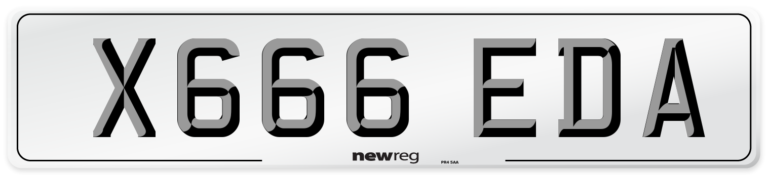 X666 EDA Number Plate from New Reg